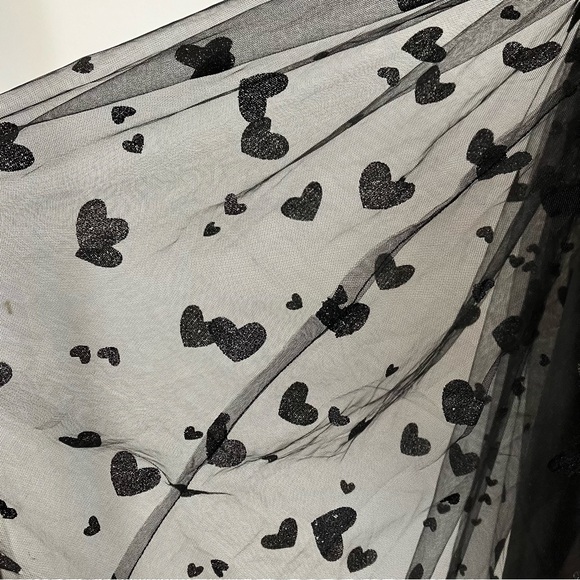 Collectif Skylar Glitter Heart Swing Sweetheart Puff Sleeve Tulle Prom Dress XXS - Picture 10 of 16